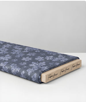 Slate Blue Tonal Botanical chiffon folded