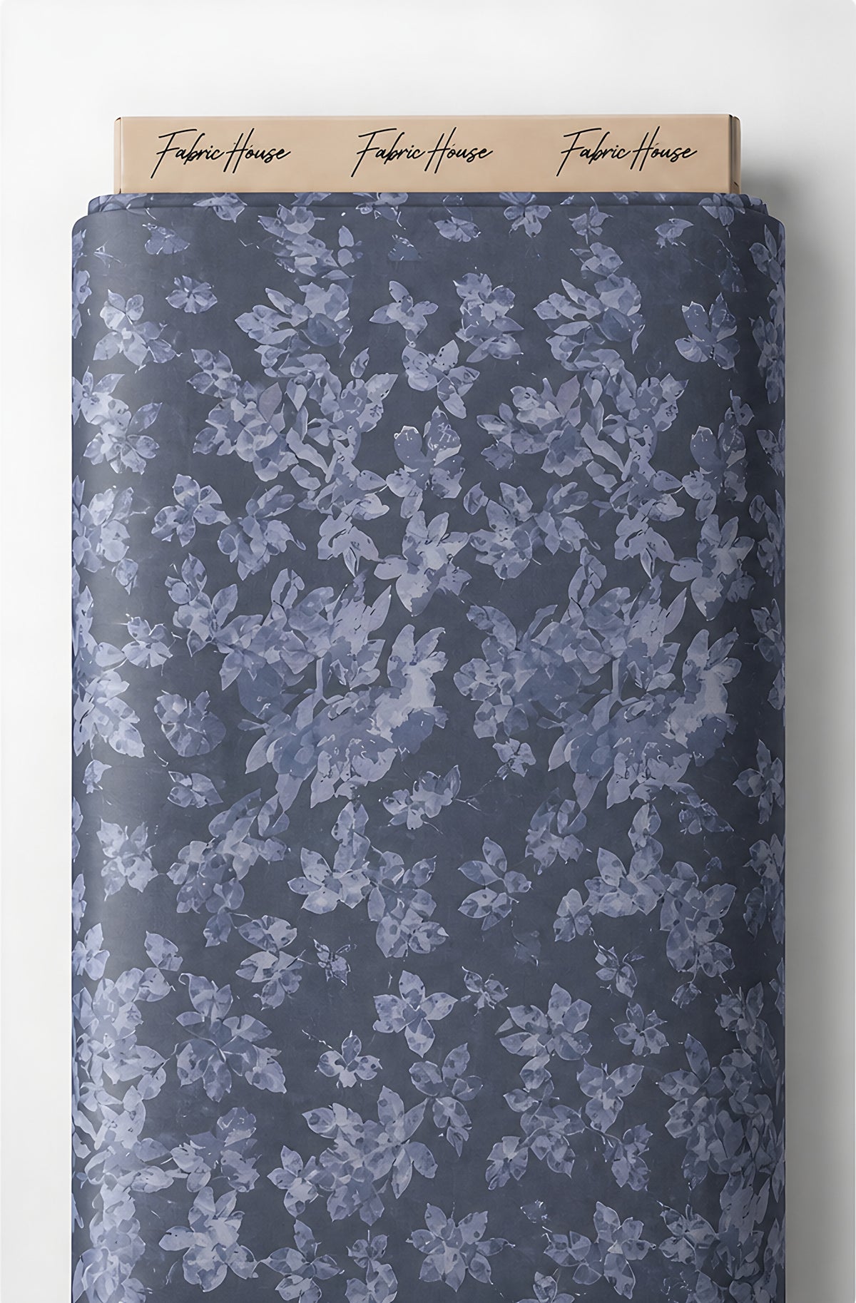 Slate Blue Tonal Botanical chiffon full roll