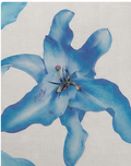 Ivory Blue Lily Print chiffon, print close up