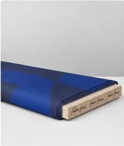 Royal Blue Abstract Blocks chiffon folded