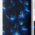 Black Electric Blue Flowers chiffon full roll