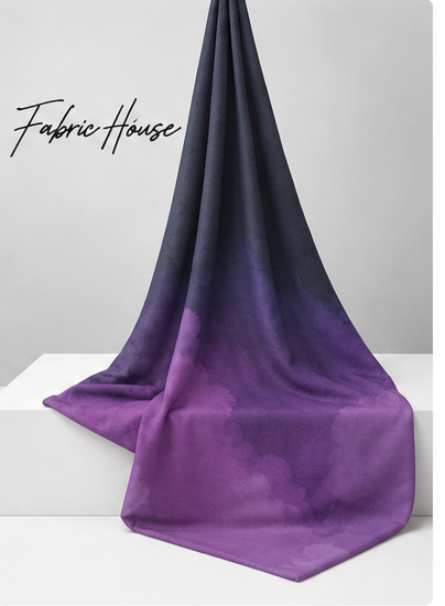 Purple Ombre Watercolor chiffon draped to show fall