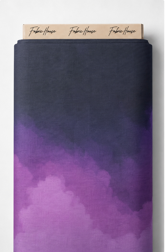 Purple Ombre Watercolor chiffon full roll