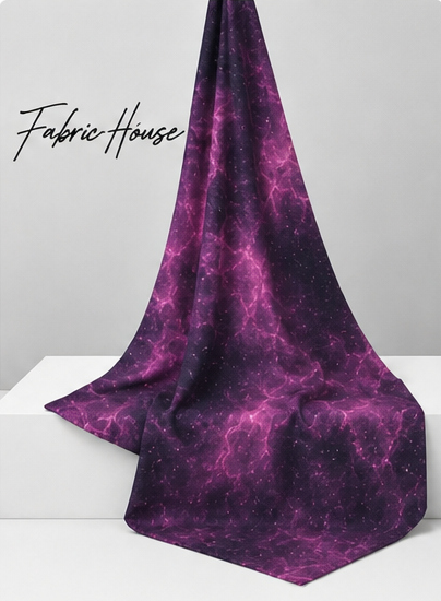 Magenta Textured Abstract chiffon draped to show fall