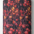 Black Red Wildflower Print chiffon full roll