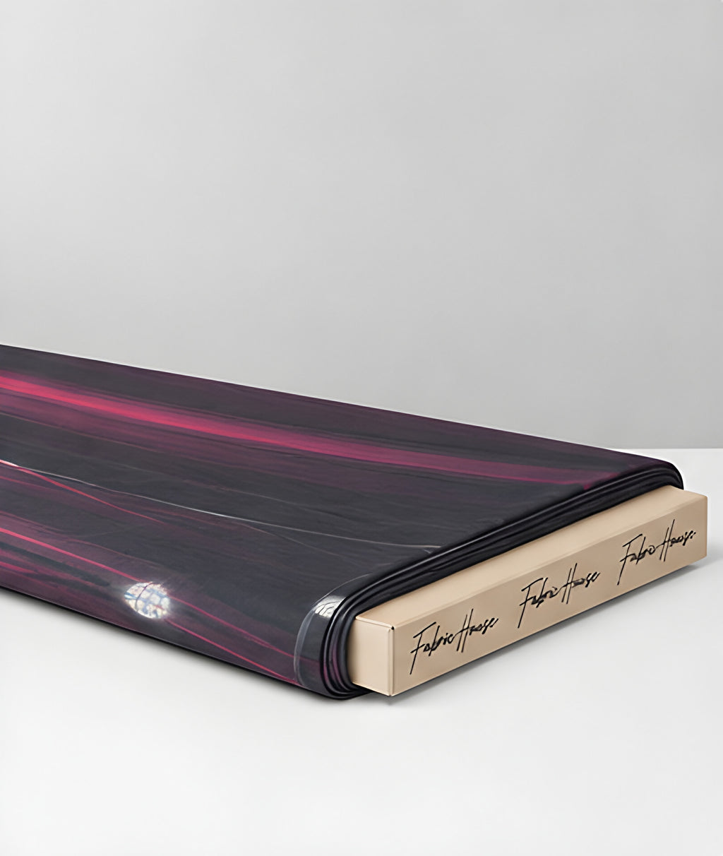 Black Magenta Light Streaks chiffon folded