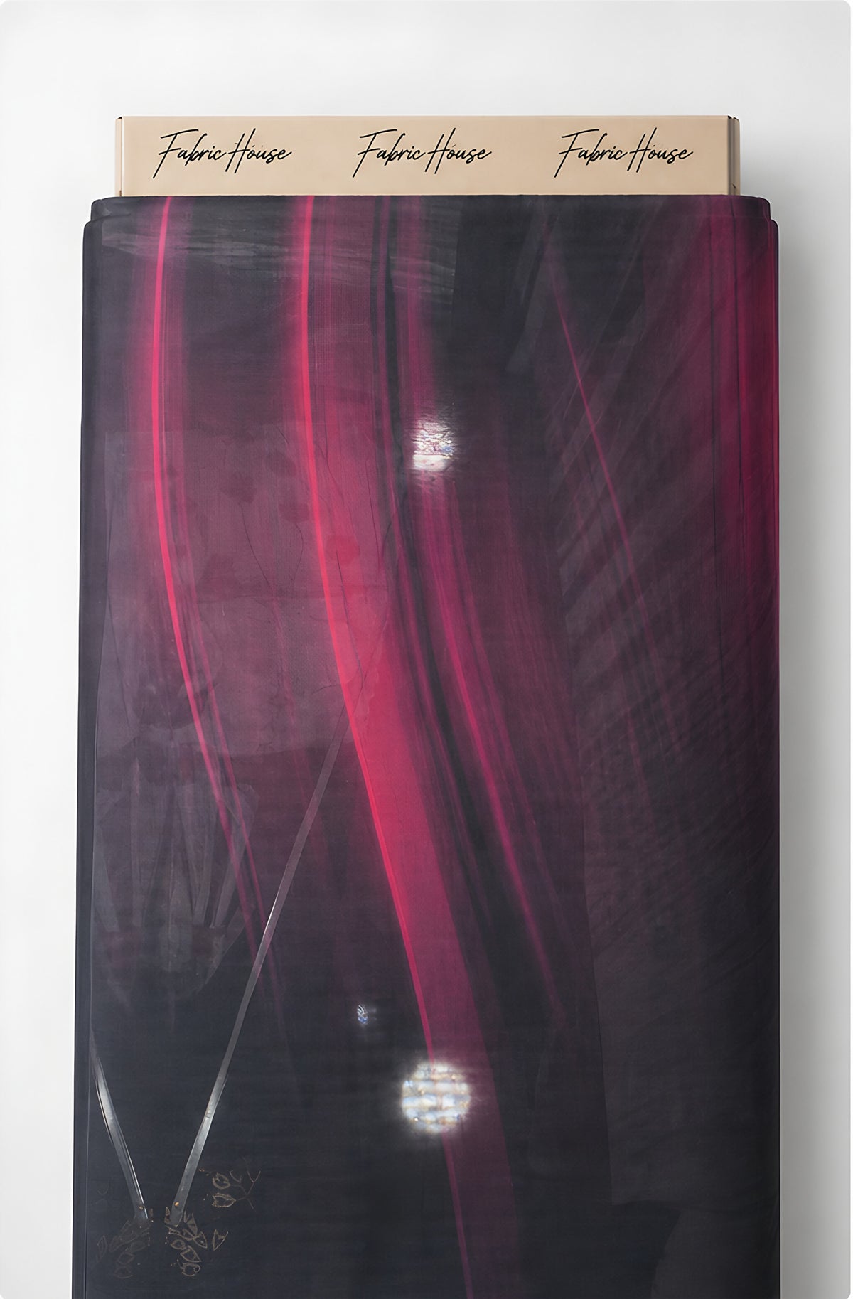 Black Magenta Light Streaks chiffon full roll