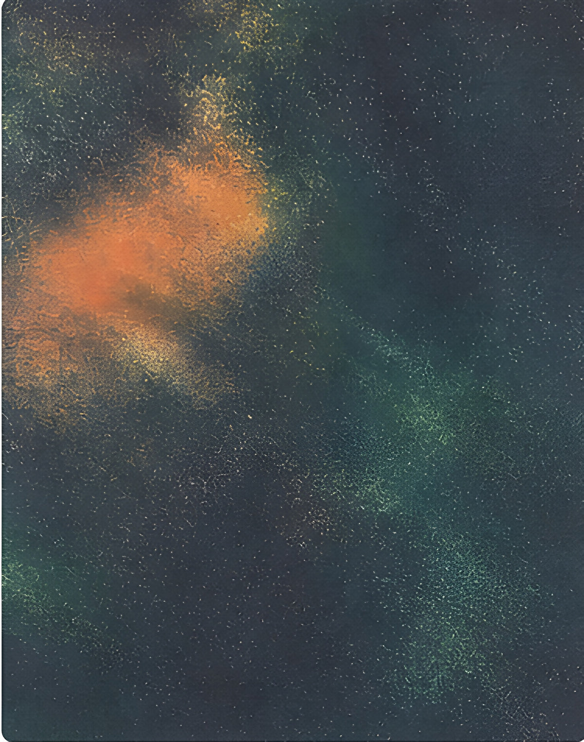 Deep Green Amber Abstract chiffon, print close up