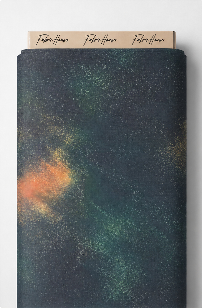 Deep Green Amber Abstract chiffon full roll