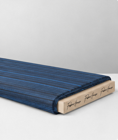 Navy Blue Fine Vertical Stripes chiffon folded