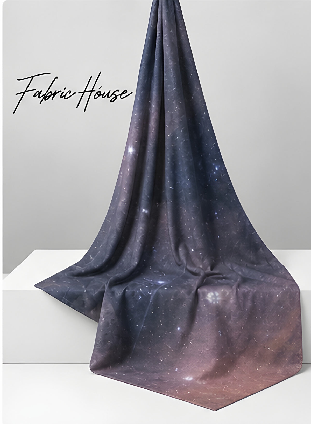 Midnight Cosmic Nebula chiffon draped to show fall