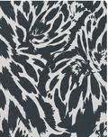 Black White Zebra Botanical chiffon, print close up