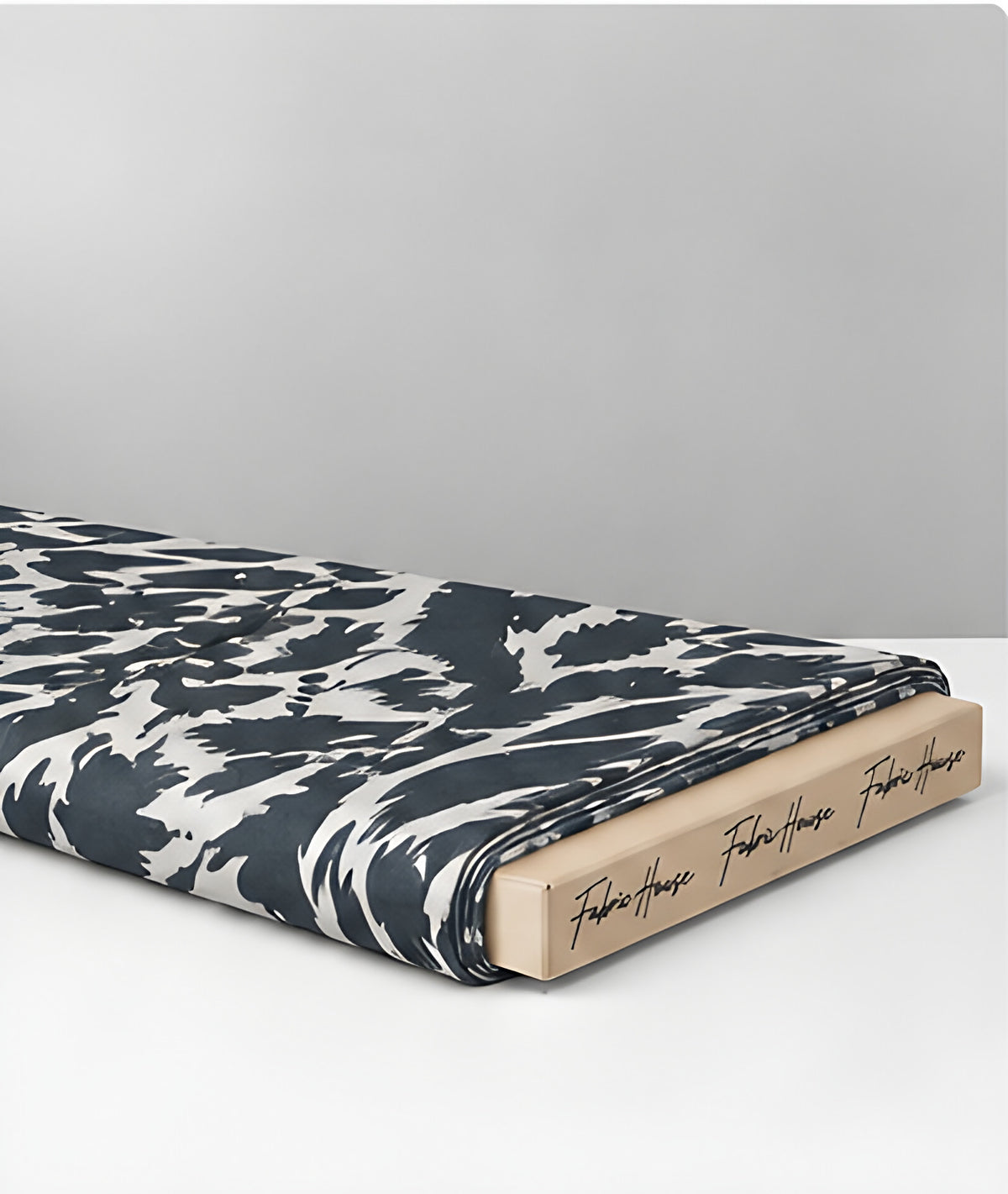 Black White Zebra Botanical chiffon folded