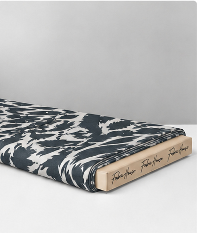 Black White Zebra Botanical chiffon folded