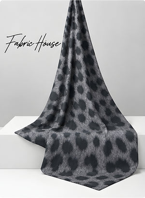 Grey Leopard Spot chiffon draped to show fall