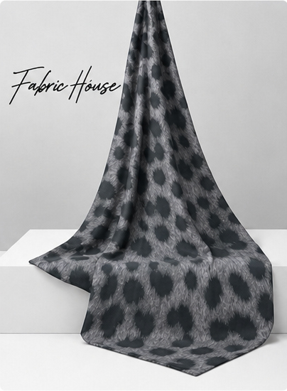Grey Leopard Spot chiffon draped to show fall