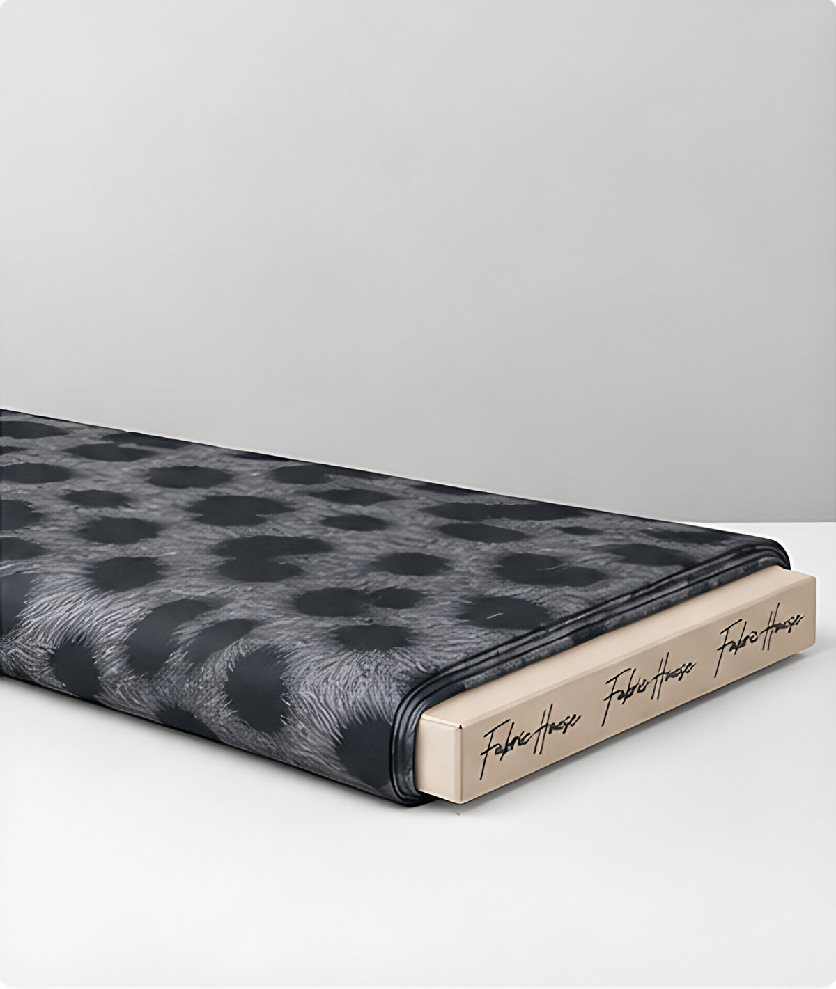 Grey Leopard Spot chiffon folded