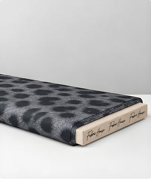 Grey Leopard Spot chiffon folded