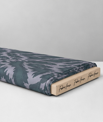 Sage Grey Tropical Leaves chiffon folded