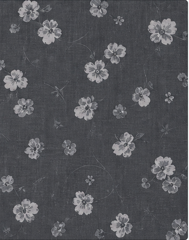 Charcoal Mini Floral Print chiffon, print close up