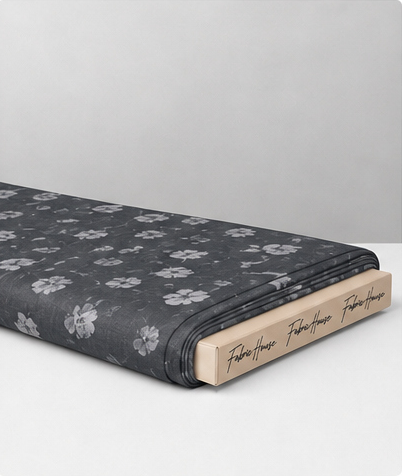 Charcoal Mini Floral Print chiffon folded