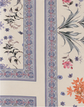 Cream Lavender Botanical Border chiffon, print close up