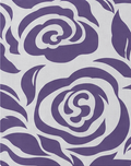 Purple Graphic Rose Print chiffon, print close up
