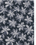 Charcoal White Daisy Garden chiffon, print close up