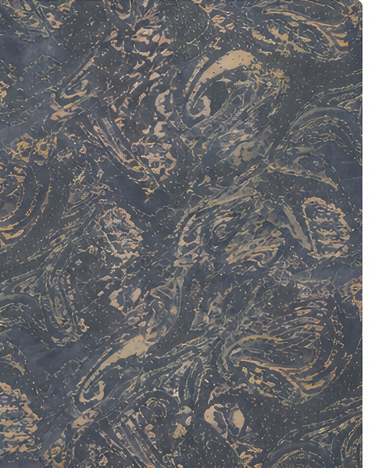 Charcoal Antique Paisley chiffon, print close up