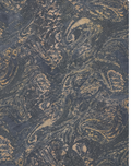 Charcoal Antique Paisley chiffon, print close up
