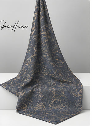 Charcoal Antique Paisley chiffon draped to show fall