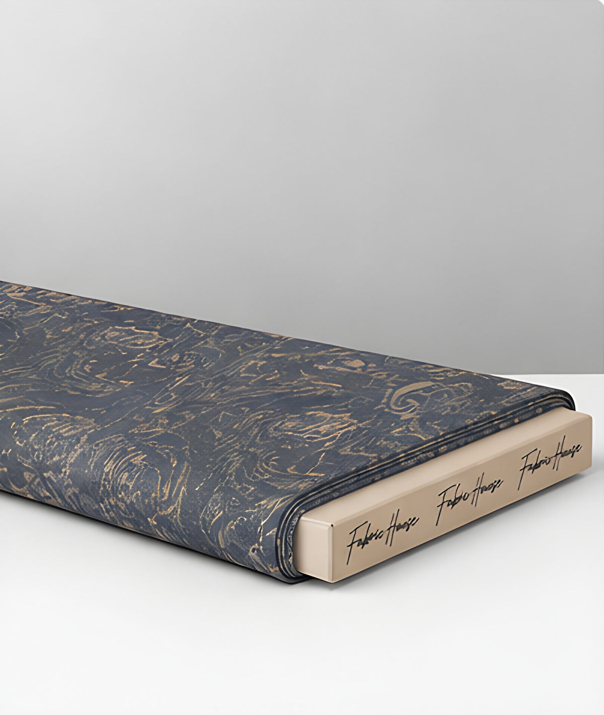 Charcoal Antique Paisley chiffon folded