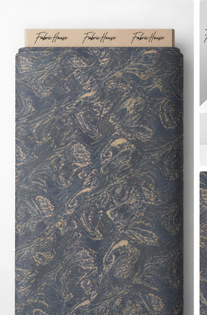 Charcoal Antique Paisley chiffon full roll
