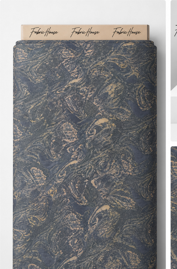 Charcoal Antique Paisley chiffon full roll