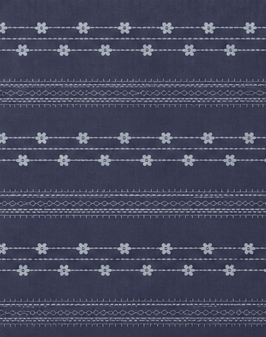Navy Delicate Dotted Stripes chiffon, print close up