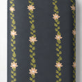 Dark Grey Vertical Floral Vines chiffon full roll