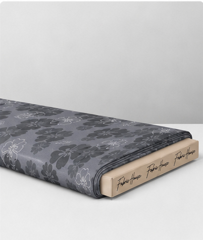 Slate Grey Tonal Floral chiffon folded