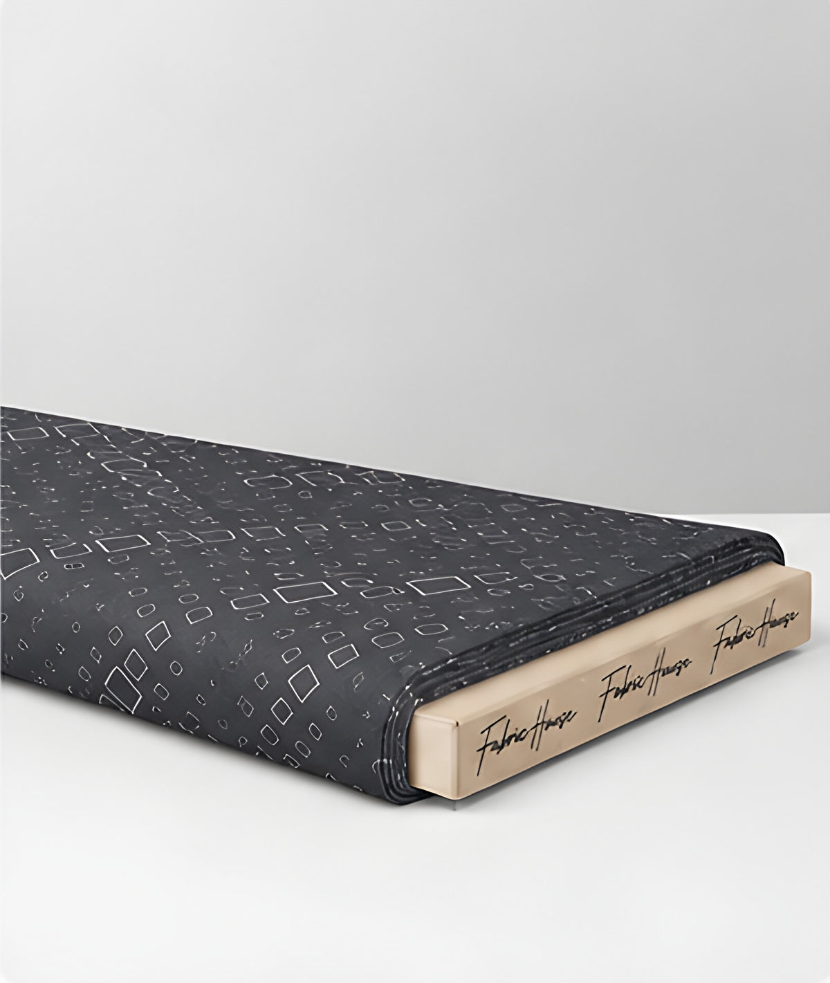 Charcoal Subtle Diamond Geometry chiffon folded