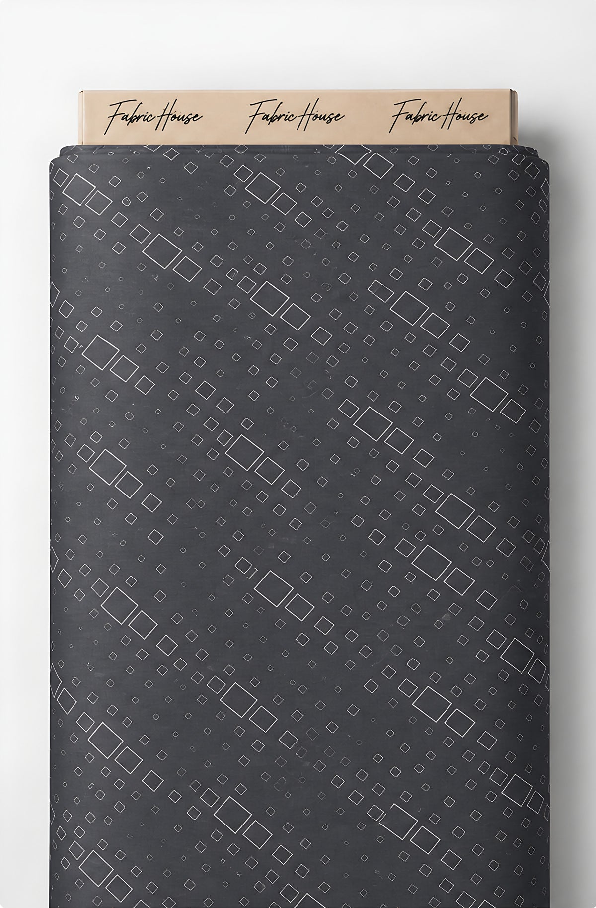 Charcoal Subtle Diamond Geometry chiffon full roll
