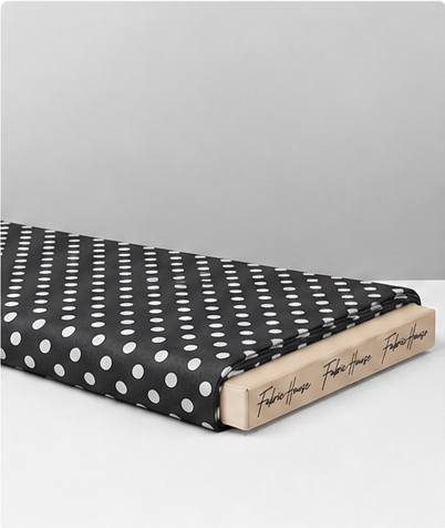 Black White Mini Polka Dots chiffon folded