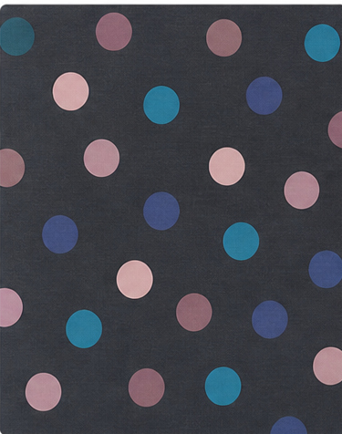 Charcoal Multicolor Polka Dots chiffon, print close up