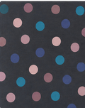 Charcoal Multicolor Polka Dots chiffon, print close up
