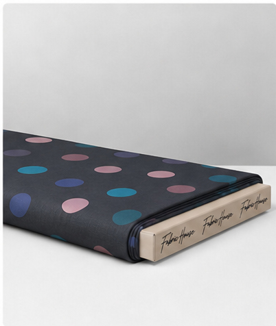 Charcoal Multicolor Polka Dots chiffon folded
