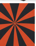 Orange Black Sunburst Geometry chiffon, print close up