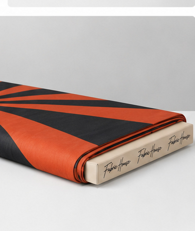 Orange Black Sunburst Geometry chiffon folded