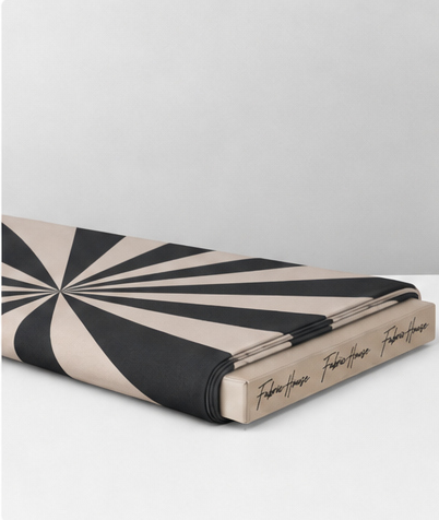 Cream Black Radiating Stripes chiffon folded