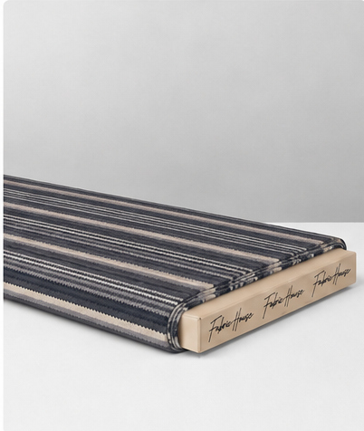 Navy Ivory Fine Vertical Stripes chiffon folded