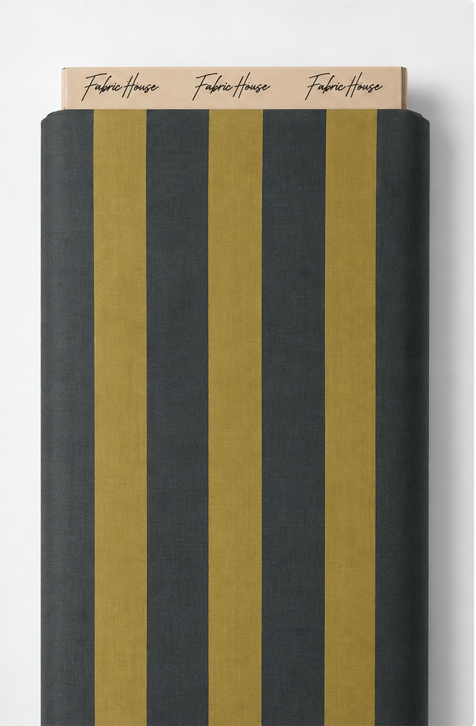 Olive Mustard Broad Stripes chiffon full roll