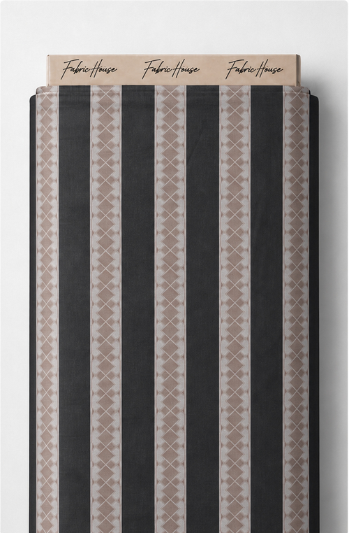 Black Cream Classic Pinstripes chiffon full roll