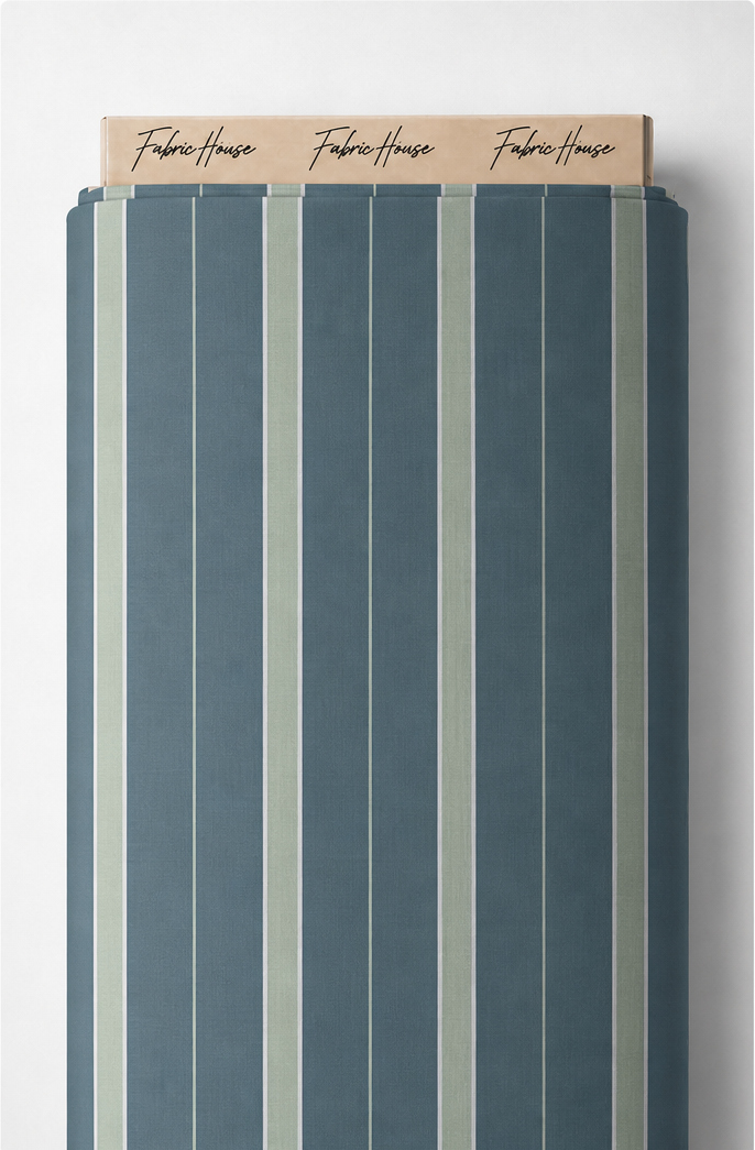 Sage Blue Vertical Stripes chiffon full roll